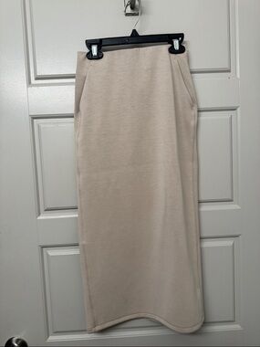 lululemon athletica Cream Midi Knit Pencil Skirt